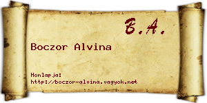 Boczor Alvina névjegykártya